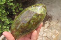 Polished Green Opal Standing Free Forms x 2 From Antsirabe, Madagascar