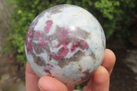 Polished Rubellite Pink Tourmaline Spheres x 3 From Madagascar