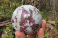 Polished Rubellite Pink Tourmaline Spheres x 3 From Madagascar