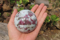 Polished Rubellite Pink Tourmaline Spheres x 3 From Madagascar