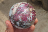 Polished Rubellite Pink Tourmaline Spheres x 3 From Madagascar