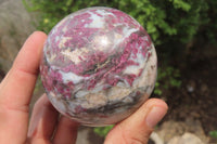 Polished Rubellite Pink Tourmaline Spheres x 3 From Madagascar