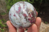 Polished Rubellite Pink Tourmaline Spheres x 3 From Madagascar