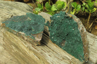 Natural Crystalline Malachite Specimens x 2 From Kasompe, Congo