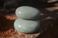 Polished Amazonite Palm Stones x 12 From Zimbabwe