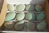 Polished Amazonite Palm Stones x 12 From Zimbabwe