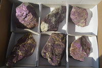 Natural Metallic Purpurite Cobbed Specimens x 6 From Erongo, Namibia