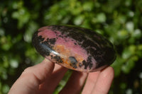 Polished Rhodonite Gemstone Hearts x 3 From Madagascar