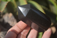 Polished Black Basalt Points x 6 From Madagascar