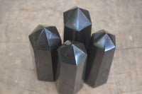 Polished Black Basalt Points x 6 From Madagascar