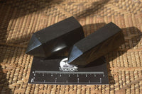 Polished Black Basalt Points x 6 From Madagascar