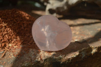 Polished Rose Quartz Gemstone Hearts x 12 From Madagascar