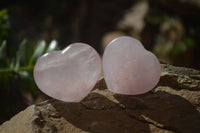 Polished Rose Quartz Gemstone Hearts x 12 From Madagascar