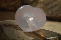 Polished Rose Quartz Gemstone Hearts x 12 From Madagascar