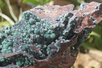 Natural Ball Malachite On Quartz Matrix Specimen x 1 From Kambove, Congo