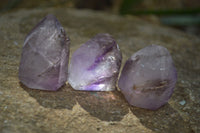 Polished Window Amethyst Quartz Crystals x 20 From Akansobe, Madagascar