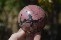 Polished Rhodonite Spheres x 3 From Madagascar