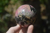 Polished Rhodonite Spheres x 3 From Madagascar