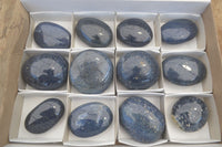 Polished Lazulite Palm Stones x 12 From Madagascar