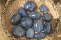 Polished Lazulite Palm Stones x 12 From Madagascar