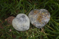 Polished Dendritic Opal Gemstone Hearts x 12 From Moralambo, Madagascar