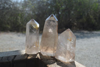 Polished Smokey Quartz Crystal Points x 4 From Madagascar