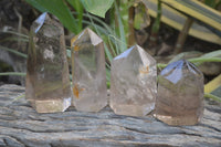 Polished Smokey Quartz Crystal Points x 4 From Madagascar