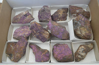 Natural Metallic Purpurite Cobbed Specimens x 12 From Erongo, Namibia