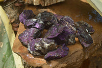 Natural Metallic Purpurite Cobbed Specimens x 12 From Erongo, Namibia