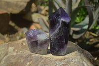 Polished Chevron Amethyst Points x 6 From Zambia