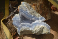 Natural Blue Lace Agate Geode Specimens x 2 From Nsanje, Malawi