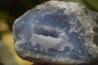 Natural Blue Lace Agate Geode Specimens x 2 From Nsanje, Malawi