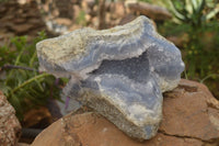 Natural Blue Lace Agate Geode Specimens x 2 From Nsanje, Malawi