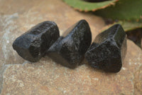 Natural Alluvial Schorl Black Tourmaline Crystals x 12 From Zimbabwe