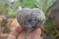 Polished Dendritic Opal Gemstone Hearts x 8 From Madagascar