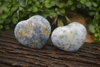 Polished Dendritic Opal Gemstone Hearts x 8 From Madagascar