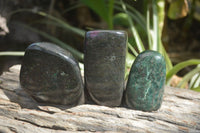 Polished Ruby Corundum In Chrome Verdite Standing Free Forms x 6 From Zimbabwe