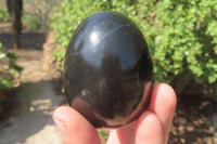 Polished Black Basalt Gemstone Eggs x 6 From Madagascar