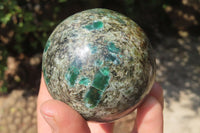 Polished Rare Emerald Mica In Matrix Spheres x 2 From Mutoko, Zimbabwe