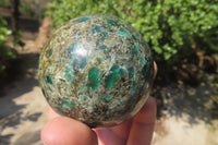 Polished Rare Emerald Mica In Matrix Spheres x 2 From Mutoko, Zimbabwe