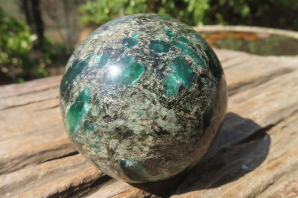 Polished Rare Emerald Mica In Matrix Spheres x 2 From Mutoko, Zimbabwe