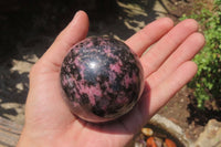 Polished Rhodonite Spheres x 3 From Ambindavato, Madagascar