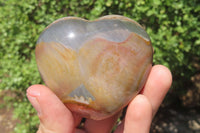 Polished Polychrome Jasper Gemstone Hearts x 6 From Madagascar