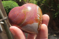 Polished Polychrome Jasper Gemstone Hearts x 6 From Madagascar