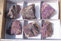 Natural Metallic Purpurite Cobbed Specimens x 6 From Erongo, Namibia