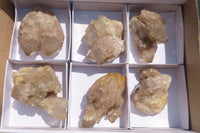 Natural Cascading Quartz Clusters x 6 From Luena, Congo