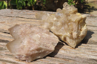 Natural Cascading Quartz Clusters x 6 From Luena, Congo