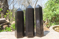 Polished Black Basalt Points x 6 From Antsirabe, Madagascar