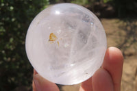 Polished Clear & Smokey Quartz Crystal Balls x 3 From Madagascar