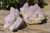 Natural Amethyst Spirit Quartz Clusters x 2 From Boekenhouthoek, South Africa